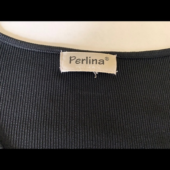 Black Rayon Woman Knit Tank Top blouse with black beaded Front US M - Picture 5 of 11